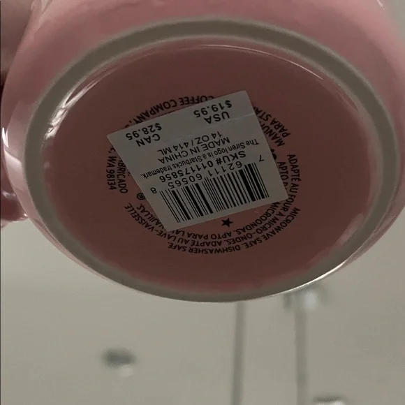 Starbucks 2025 Pink Holiday Gingerbread Mug with Green Roof Lid - Picture 5 of 5